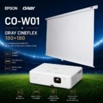 Pack Salle de classe : vidéoprojecteur Epson CO-W01 + écran mural Oray 180 × 180