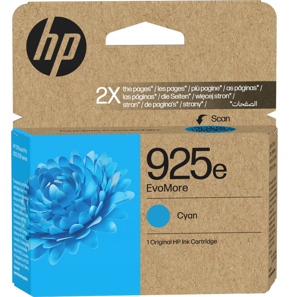 cmsosp1q40a2zqg032bp0v7j2.jpg HP 925e EvoMore Cyan - Cartouche d'encre HP d'origine (4K0W0PE) – Image 1