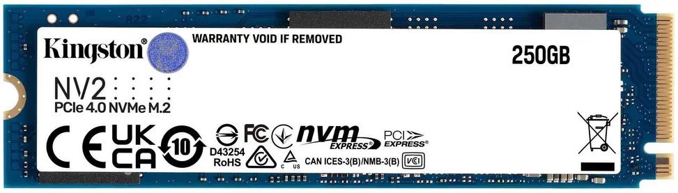 cmsows2k40iqcqg03k9klb4ld.jpg Disque Dur interne SSD Kingston NV2 M.2 2280 PCIe Gen4 x4 NVMe 250 Go (SNV2S/250G) – Image 1