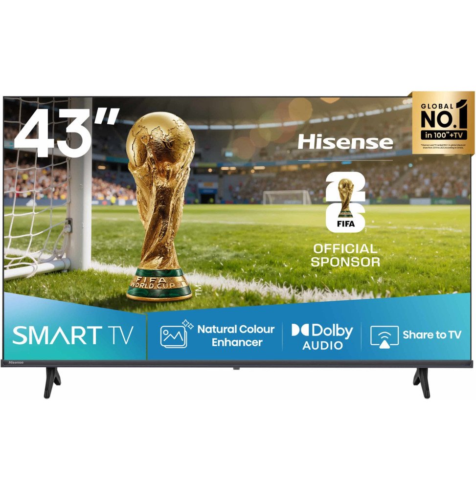 cmt4bv4ve017gqgvhfpfgf210.jpg Téléviseur Hisense 43A4Q | 43" FHD VIDAA Smart TV + Récepteur TNT Intégré – Image 1