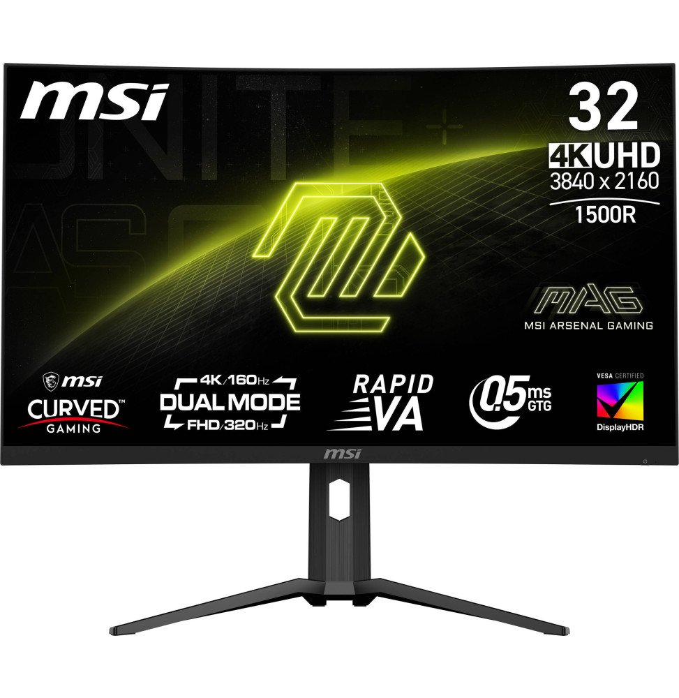 cmth9cic900tbqgnhl8dcj5pv.jpg Écran incurvé Gaming 32" UHD 4K MSI MAG 321CUPDF (4711377257060) – Image 1