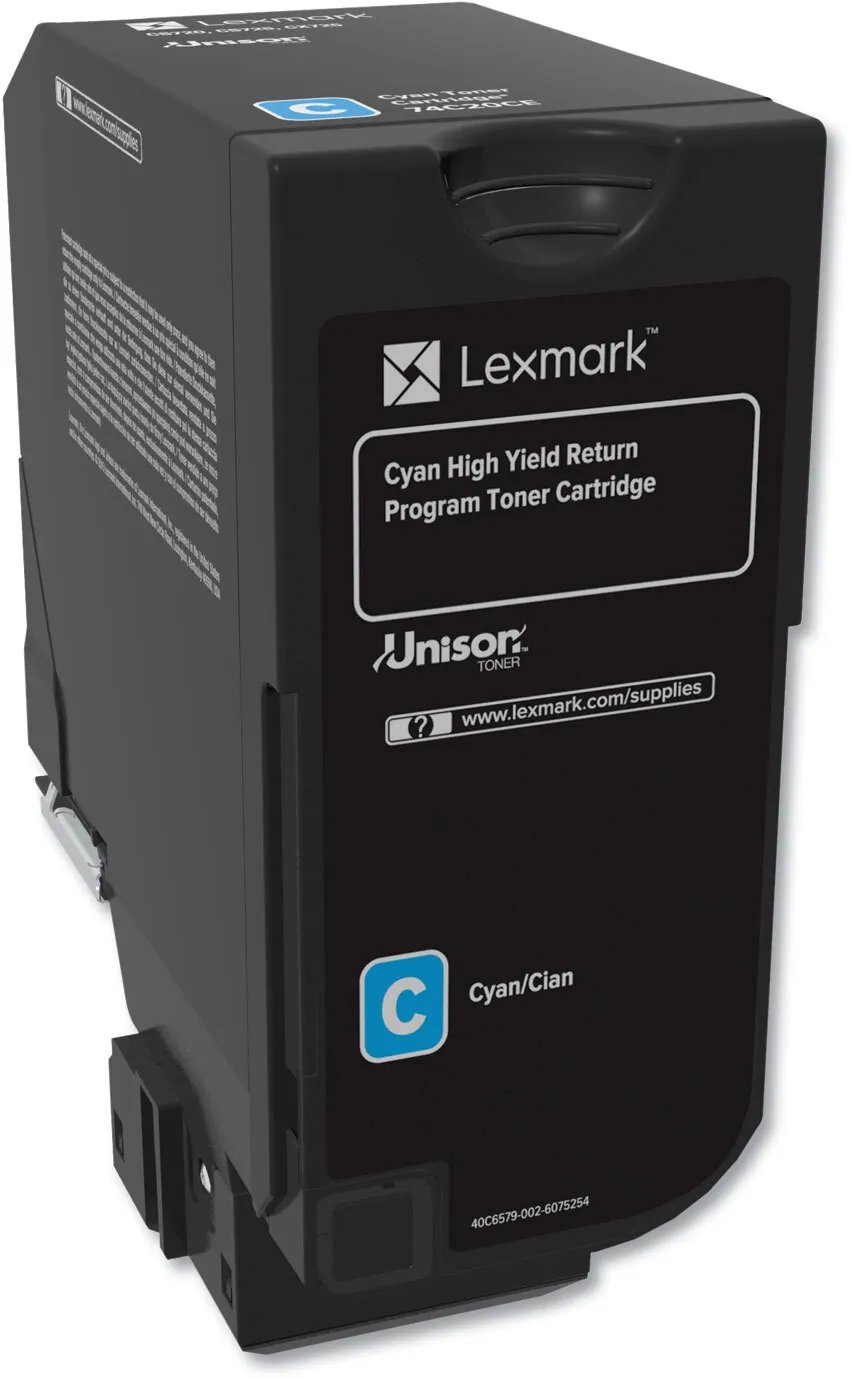 cms0es8dj083uqgd7sc97bkjl.jpg Lexmark CS/CX725 Cyan - Cartouche de toner d'origine (74C5HC0) – Image 1