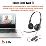 Poly Blackwire 3220 Stereo USB-C Headset +USB-C/A Adapter – Image 6