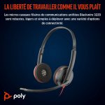 Poly Blackwire 3220 Stereo USB-C Headset +USB-C/A Adapter – Image 3