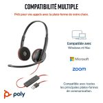 Poly Blackwire 3220 Stereo USB-C Headset +USB-C/A Adapter – Image 4