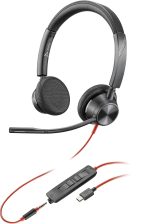 Micro-casque POLY Blackwire 3325 stéréo USB-C + connexion 3,5 mm + adaptateur USB-C/A (8X221AA)