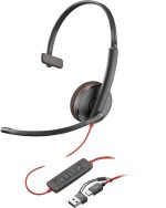 POLY Micro-casque Blackwire 3210 monaural USB-C + adaptateur USB-C/A (8X214AA)