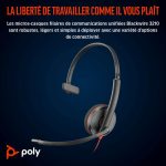 POLY Micro-casque Blackwire 3210 monaural USB-C + adaptateur USB-C/A (8X214AA) – Image 4