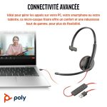 POLY Micro-casque Blackwire 3210 monaural USB-C + adaptateur USB-C/A (8X214AA) – Image 2