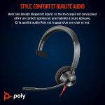 POLY Micro-casque Blackwire 3310 monaural USB-C + adaptateur USB-C/A (8X215AA) – Image 5