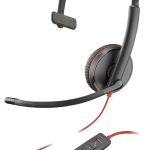 POLY Micro-casque Blackwire 3215 monaural USB-C + connexion 3,5 mm + adaptateur USB-C/A (8X227AA)