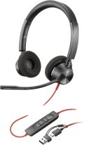Poly Blackwire 3320 Stereo USB-C Headset +USB-C/A Adapter