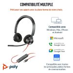 Poly Blackwire 3320 Stereo USB-C Headset +USB-C/A Adapter – Image 2