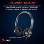 Poly Blackwire 3320 Stereo USB-C Headset +USB-C/A Adapter – Image 3