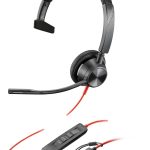 POLY Micro-casque Blackwire 3315 monaural USB-C + connexion 3,5 mm + adaptateur USB-C/A (8X217AA)
