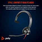 POLY Micro-casque Blackwire 3315 monaural USB-C + connexion 3,5 mm + adaptateur USB-C/A (8X217AA) – Image 5