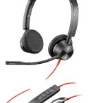 POLY Micro-casque Blackwire 3325 stéréo USB-C certifié Microsoft Teams + connexion 3,5 mm + adaptateur USB-C/A (8X222AA)