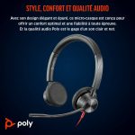 POLY Micro-casque Blackwire 3325 stéréo USB-C certifié Microsoft Teams + connexion 3,5 mm + adaptateur USB-C/A (8X222AA) – Image 3