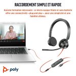 POLY Micro-casque Blackwire 3325 stéréo USB-C certifié Microsoft Teams + connexion 3,5 mm + adaptateur USB-C/A (8X222AA) – Image 5