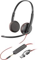 POLY CASQUE Blackwire 3225 Stereo USB-C Headset +3.5mm Plug +USB-C/A Adapter 12 Mois