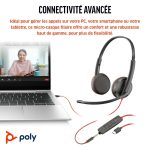 POLY CASQUE Blackwire 3225 Stereo USB-C Headset +3.5mm Plug +USB-C/A Adapter 12 Mois – Image 7