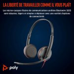 POLY CASQUE Blackwire 3225 Stereo USB-C Headset +3.5mm Plug +USB-C/A Adapter 12 Mois – Image 5