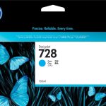 HP 728 130-ml Cyan DesignJet Ink Cartridge HP Designjet T730/T830