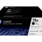 HP 78A 2-pack Black Original LaserJet Toner CartrHP LJ P1566/P1606 Black Crtg