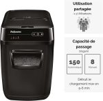 Destructeur Fellowes AutoMax™ 150C — Sécurité P-4 · 32 L · chargeur auto 150 feuilles – Image 4