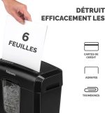 Destructeur Fellowes Powershred® 6C — Sécurité P-4 · 11 L · 6 feuilles/passage – Image 3