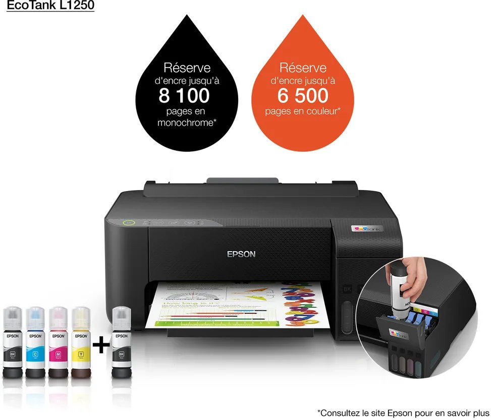 cmsx0tznp02gzqg9xylbo5q3t.jpg Epson EcoTank L1250 Imprimante à réservoirs rechargeables (C11CJ71403) – Image 1