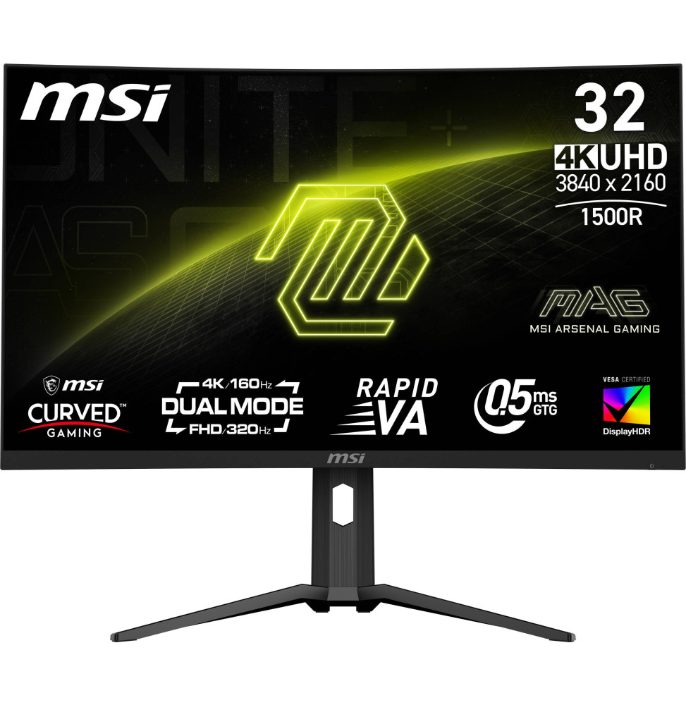 cmth9cic900tbqgnhl8dcj5pv.jpg Écran incurvé Gaming 32" UHD 4K MSI MAG 321CUPDF (4711377257060) – Image 1