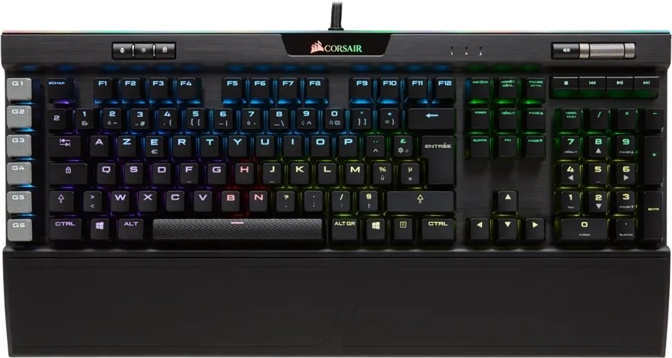 cmtojgu7t076fqgztxdk5ylem.jpg Clavier gaming mécanique Corsair K95 RGB PLTN MX Speed - AZERTY (CH-9127014-FR) – Image 1