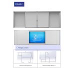 TABLEAU BLANC 4 VOLETS DONT 2 COULISSANTS EIB 4 SLIDING WHITE BOARD 420*130*10CM WITH FRAMES – Image 4