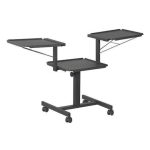Table DINON TL à roulettes en métal noire avec 3 étagères