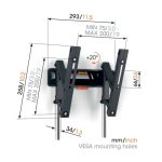 Support mural inclinable 19"-43" VOGELS TVM 321H15 – Image 2