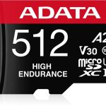 Carte mémoire ADATA 512 Go microSDXC/SDHC UHS-I haute endurance (AUSDX512GUI3V30SHA2-)