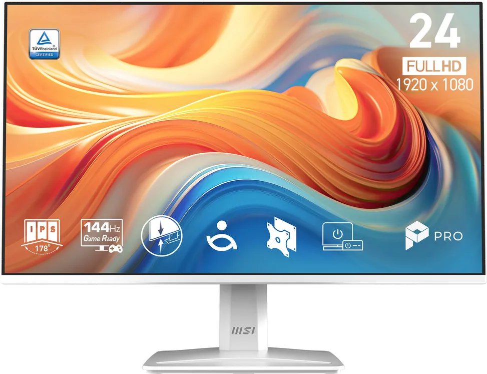 cmsou4t0c0f2yqg03k28xq4ql.jpg Écran 24" Full HD MSI PRO MP243W E14 (9S6-3PD1CT-034) – Image 1