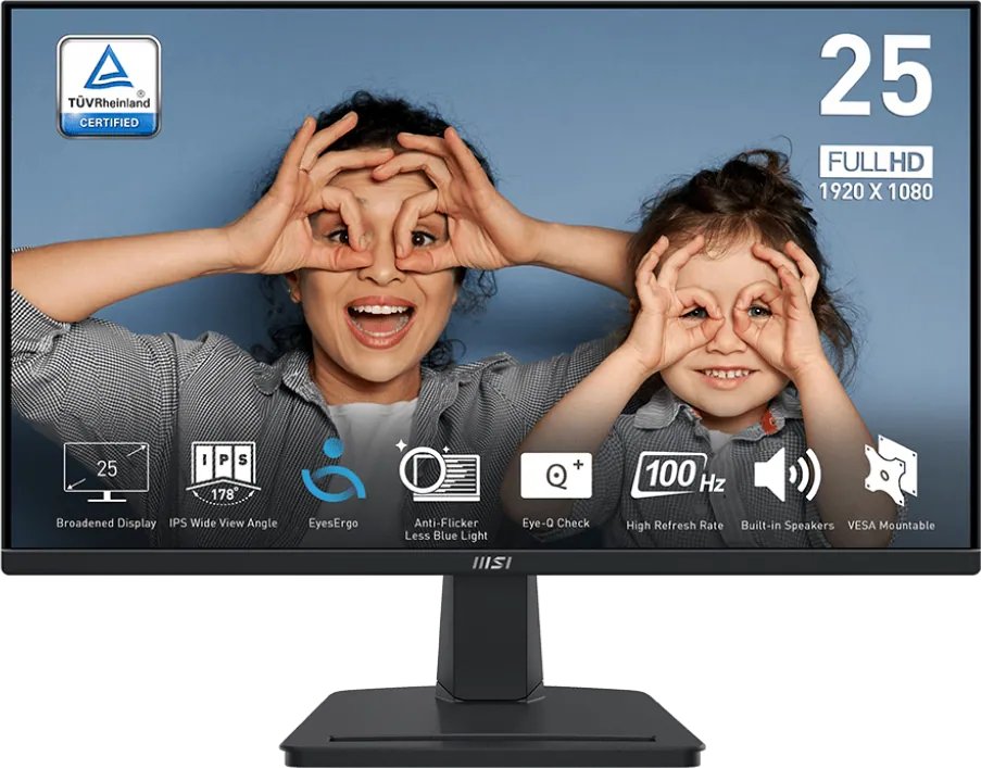 cmsou58ng0g2wqg03ut2vlpob.jpg Écran 25" Full HD MSI Pro MP251 (9S6-3PC2CM-002) – Image 1