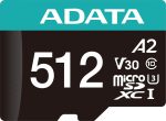 Carte mémoire ADATA Premier Pro 512 Go microSDXC/SDHC UHS-I U3 V30 (AUSDX512GUI3V30SA2-R)