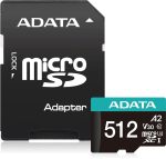 Carte mémoire ADATA Premier Pro 512 Go microSDXC/SDHC UHS-I U3 V30 (AUSDX512GUI3V30SA2-R) – Image 2