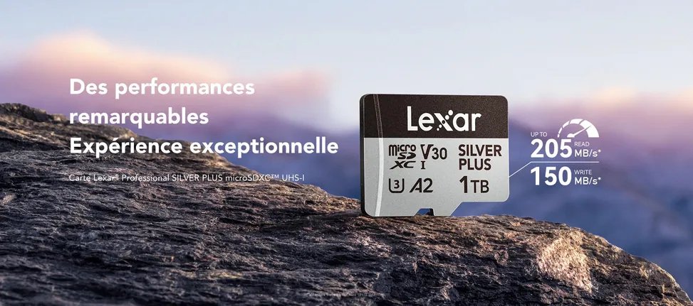 cmsowr9jm0hefqg03eolytq38.jpg LEXAR CARTE SD MS Silver Plus 256GB Professional SILVER PLUS microSDXC™ UHS-I cards,up to 205MB 12M – Image 1