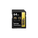 LEXAR CARTE SD SD1800X 64GB Professional 1800x SDXC™ UHS-II cards,up to 280MB/s read 205MB/s wri 12M