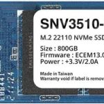 SYNOLOGY Disque Série SNV3510 800GB SSD NVMe M.2 22110 36M