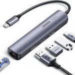 Hub USB-C Ugreen 5 en 1 Supporte PD (Power Delivery) 100W Recharge (10919)