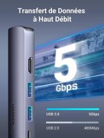 Hub USB-C Ugreen 5 en 1 Supporte PD (Power Delivery) 100W Recharge (10919) – Image 4