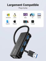 Ugreen HUB USB 3.0 to 3 x usb 2.0 + RJ45 Port – Image 5