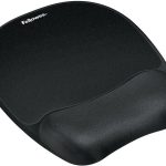 Tapis de souris - repose-poignet Ergo Mousse Noir - format Small (201.6 × 235 × 25.4 mm)