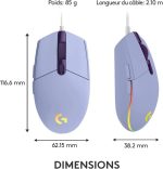 Souris gaming filaire Logitech G102 – Image 3
