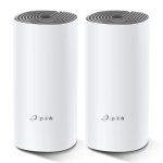 TP-Link Deco E4 (2-pack) Bi-bande (2,4 GHz / 5 GHz) Wi-Fi 5 (802.11ac) Blanc, Gris Interne (DECO E4(2-PACK))
